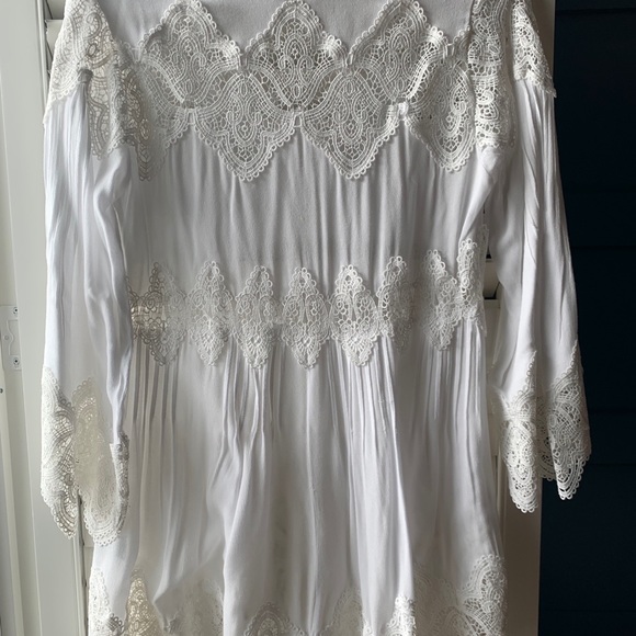 Vici Collection Ethereal Lace Bell Sleeve Tunic - Picture 3 of 5